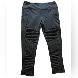 CVG BLACK MOTO LEGGINGS XL